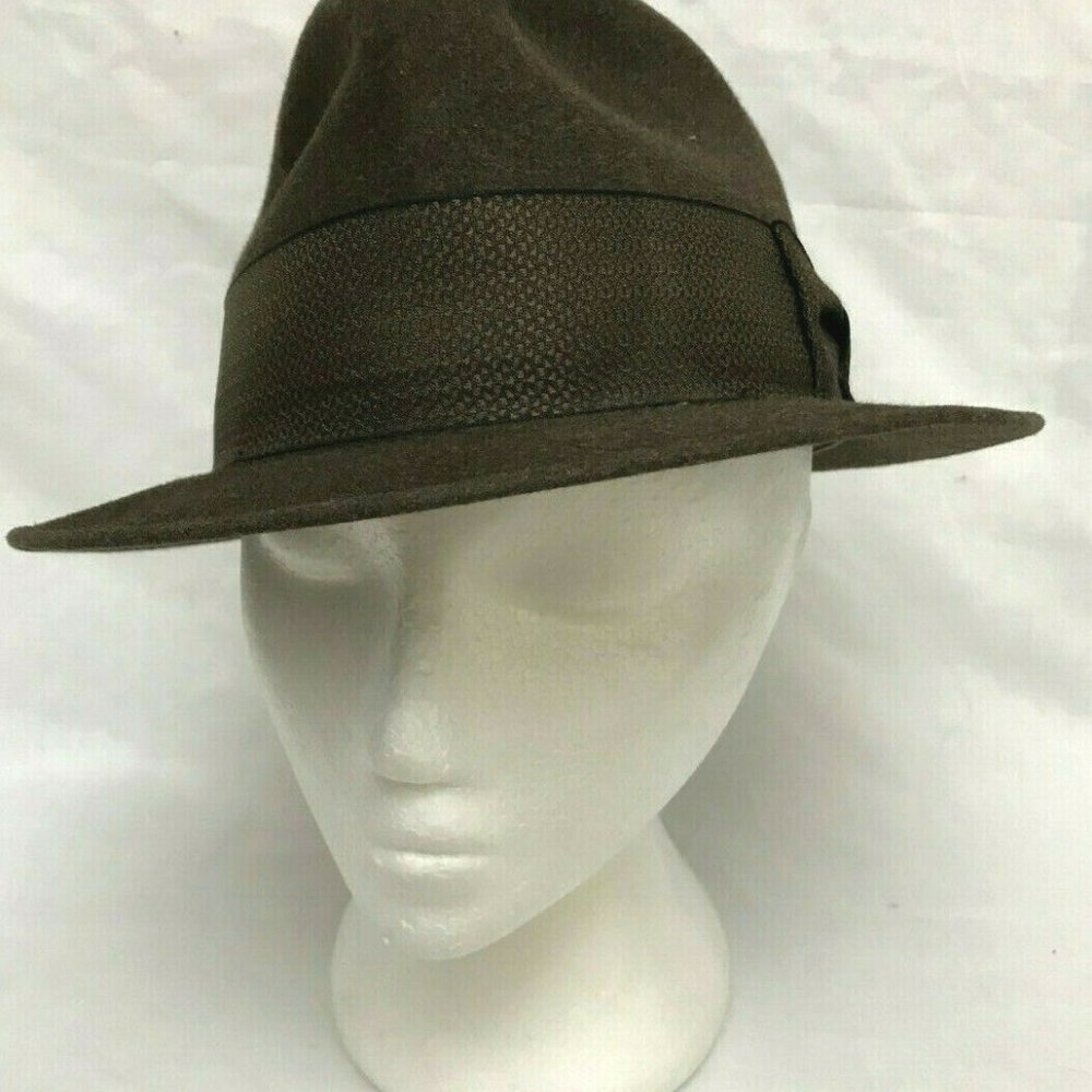 Vintage Royal Stetson Fedora Fur Felt Hat Small Size 6 1/2 Costume Prop